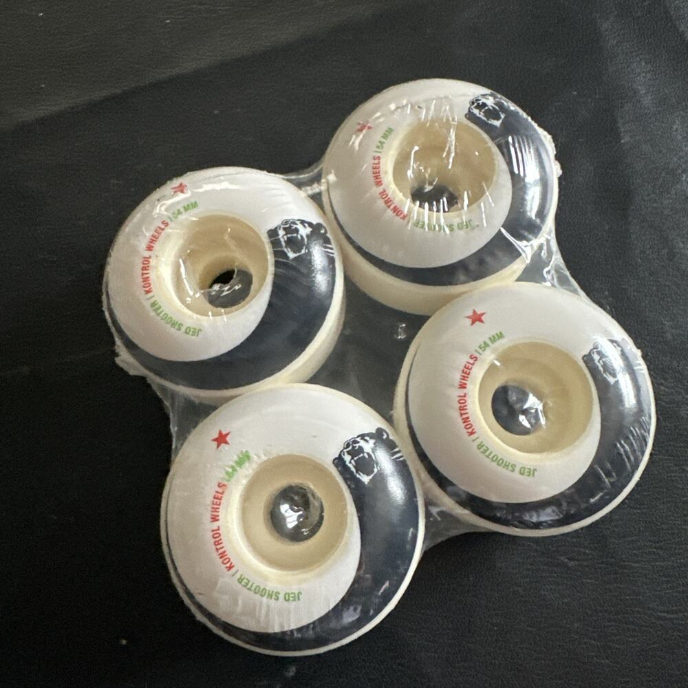 Skateboard Wheels, Made in USA New Kontrol Set of 4 100A 54mm white Jed Shooter